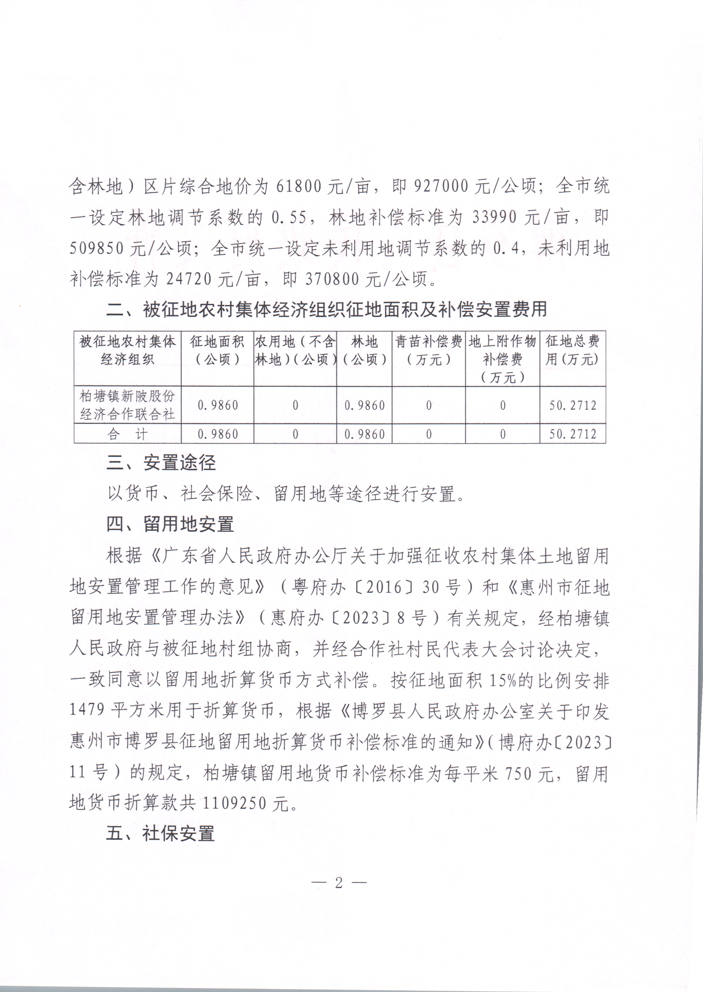 博羅縣人民政府關于惠州市博羅縣2023年度第八十三批次城鎮建設用地征收土地補償安置方案公告_頁面_2.jpg